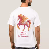 2026 Fiery Horse – Happy Chinese New Year T-Shirt (Rückseite)