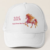 2026 Fiery Horse – Happy Chinese New Year Truckerkappe (Vorderseite)