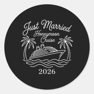 2026 Flitterwochen Kreuzfahrt passend zur Hochzeit Runder Aufkleber