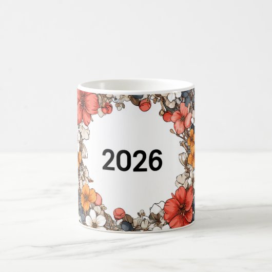 🌸☕ “2026 Floral Bloom” Mug 🌿✨ Kaffeetasse (Mittel)