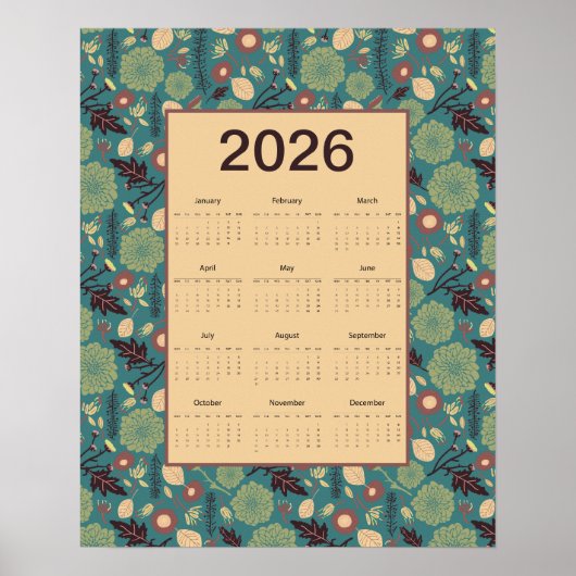 2026 Floral Calendar Poster (Vorne)