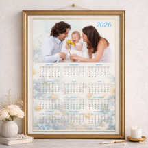 2026 Floral Calendar with Family Photo