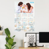 2026 Floral Calendar with Family Photo Poster (Heimbüro)