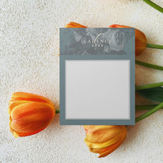 2026 Floral Chic Artistic Typography Teal Business Notizblock