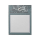 2026 Floral Chic Artistic Typography Teal Business Notizblock (Rotiert)