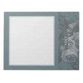2026 Floral Chic Artistic Typography Teal Business Notizblock (Vorderseite)