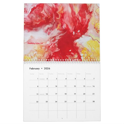 2026 Fluid Abstract Art Calendar Kalender (Feb 2026)