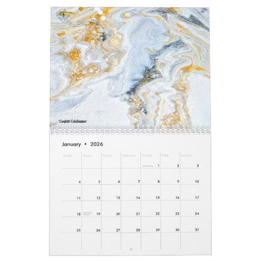 2026 Fluid Abstract Art Calendar Kalender (Jan 2026)