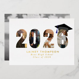 2026 Foil Typography 4 Image Graduation  Folieneinladung