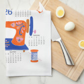 2026 Folk Art CottargetCore Nähkalender Geschirrtuch (Viertel Falte)