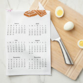 2026 Folk Art - Hauptthema Hot Chocolate Calendar Geschirrtuch (Viertel Falte)