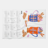 2026 Folk Art - Hauptthema Hot Chocolate Calendar Geschirrtuch (Horizontal)