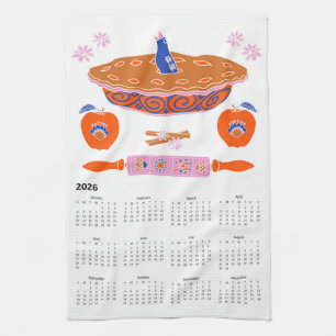 2026 Folk Art Kernstück Apple Pie Kalender Geschirrtuch