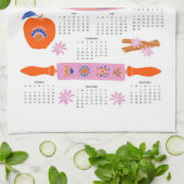 2026 Folk Art Kernstück Apple Pie Kalender Geschirrtuch (Gefaltet)