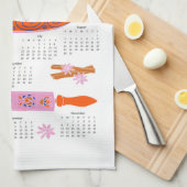 2026 Folk Art Kernstück Apple Pie Kalender Geschirrtuch (Viertel Falte)