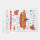 2026 Folk Art Kernstück Apple Pie Kalender Geschirrtuch (Horizontal)