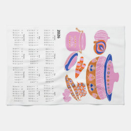 2026 Folk Art Tagungszentrum Casserole Kalender Geschirrtuch