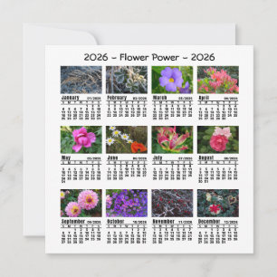 2026 Foto Blume Kalender Sonntag Start