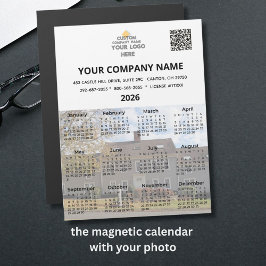 2026 Foto Business Magnet Kalender Logo QR