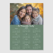 2026 Foto Calendar für moderne grüne Ferien Magnetkarte (Vorderseite)