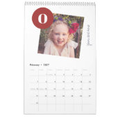 2026 Foto Collage mit Monogramm bordeauxrot Kalender (Feb 2027)