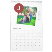 2026 Foto Collage mit Monogramm bordeauxrot Kalender (Jan 2027)