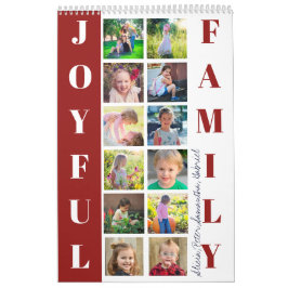 2026 Foto Collage mit Monogramm bordeauxrot Kalender