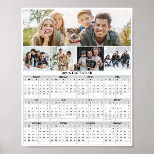 2026 Foto-Kalender der Privatfamilie - Benutzerdef Poster (Vorne)