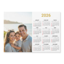 2026 Foto-Kalender | Ganzjahres-Gold-Magnetkarte