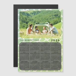 2026 Foto Kalender Magnet Familienname Grün