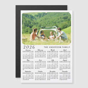 2026 Foto Kalender Magnet Ihr Name Weißschwarz