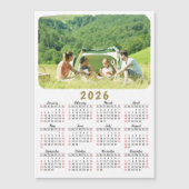 2026 Foto Kalender Magnet Modernes Rotes Schwarz-w (Vorderseite)