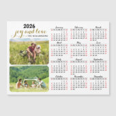 2026 Foto Kalender Magnet Weißes Schwarzes Rot Ben (Vorderseite)