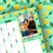 2026 Foto Wall Planner Minze Green & Lemons Poster