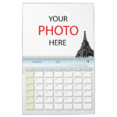 2026 Französisch-Flagge & Eiffel-Happy New Year, F Kalender (Jan 2027)