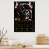 2026 Französische Bulldogge Kalender Poster (Küche)