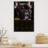 2026 French Bulldog Calendar Poster (Küche)