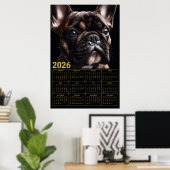 2026 French Bulldog Calendar Poster (Heimbüro)