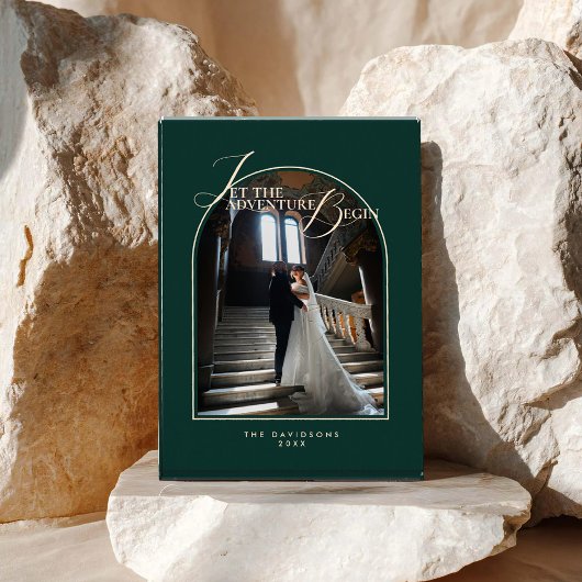 2026 Frischvermählte Moderne Minimal Elegant Klass Fotoblock