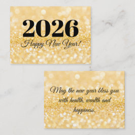 2026 frohe neue Jahr minimalistische Glitzer Mitteilungskarte