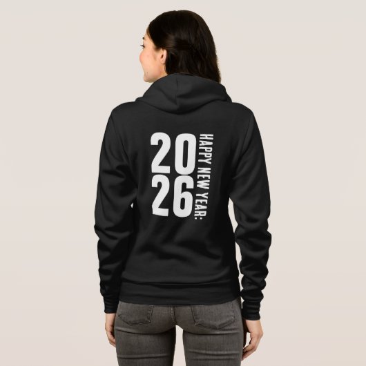 2026 Frohes neues Jahr-45345 Hoodie (Schwarz voll)