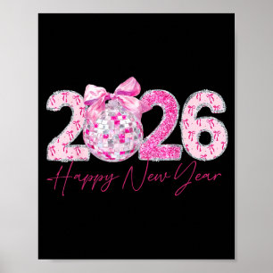 2026 Frohes Neues Jahr Bogen Patch Disco Ball  Poster