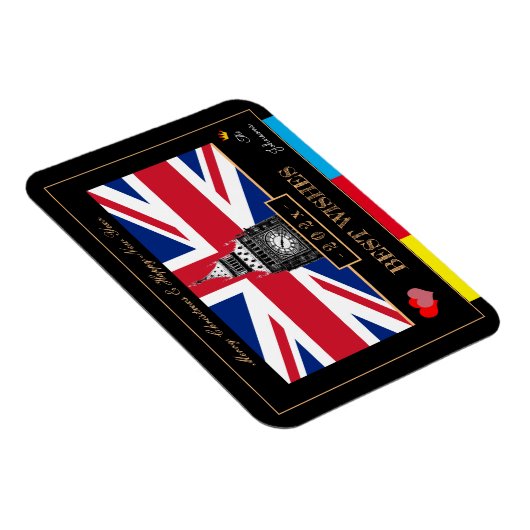 2026 Frohes neues Jahr, Britische Flagge, Big Ben Magnet (Rechte Seite)