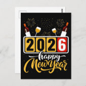 "2026 Frohes neues Jahr" - Celebration Design Postkarte (Vorne/Hinten)