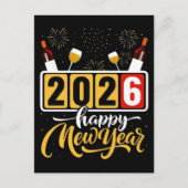 "2026 Frohes neues Jahr" - Celebration Design Postkarte (Vorderseite)