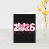 2026 Frohes neues Jahr Nk Coquette Preppy Disco Gi Karte (Gelbe Blume)