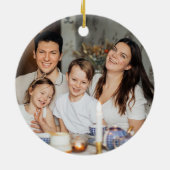 2026 Frohes Neues Jahr Schwarzes benutzerdefiniert Keramik Ornament (Hinten)