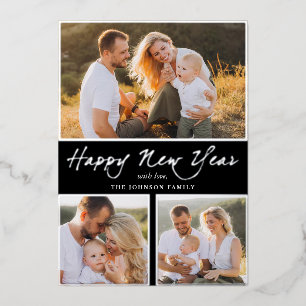 2026 Frohes Neujahrs-Fotocollage Folien Feiertagskarte