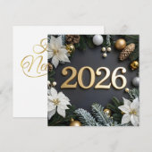 2026 Frohes Neujahrs-Grußkarte Feiertagskarte (Vorne/Hinten)