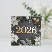 2026 Frohes Neujahrs-Grußkarte Feiertagskarte (Stehend Vorderseite)